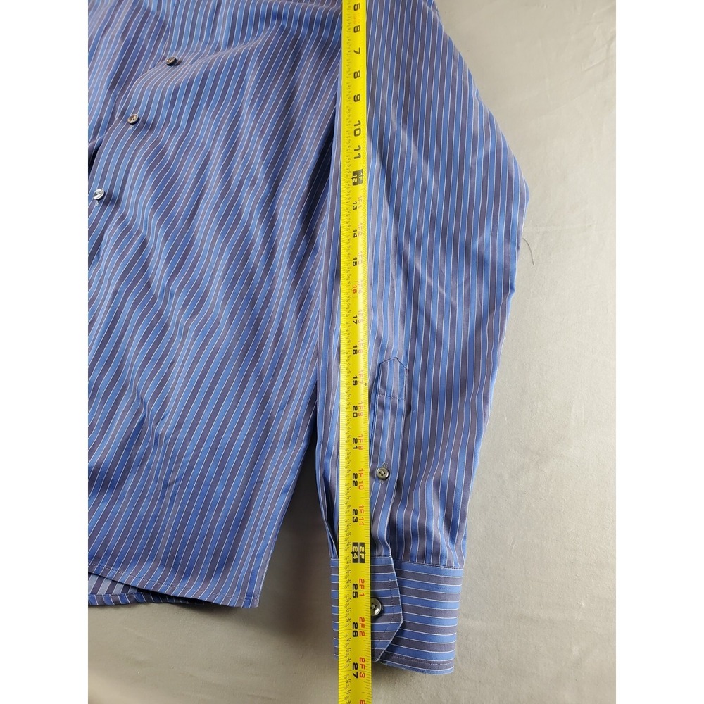 Eton Contemporary Shirt Mens 16.5 42 Blue Striped Button Up Long Sleeve Cotton - Picture 9 of 14